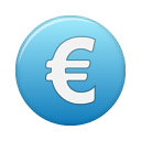 euro, blue, currency icon