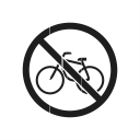 bicycle, prohibition sign, prohibiting sign, prohibition, warning, prevention, interdiction icon