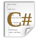 Csharp, Text, x icon