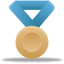 Metal bronze blue icon