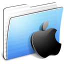 apple, aqua, stripped, folder icon