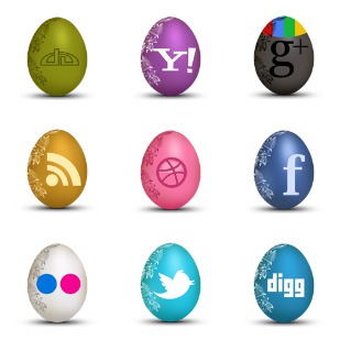 Egg Shaped Social icon sets preview