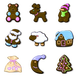 Xmas Gingerbread icon sets preview