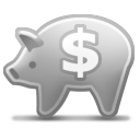 Bank, Grayscale, Piggy icon