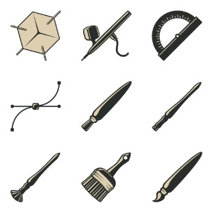 Vintage icon sets preview