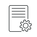 paper, page, gear, file, document, text, settings icon