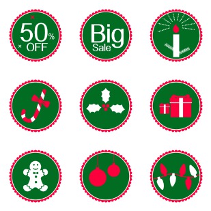 Vector Christmas icon sets preview