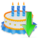 Birthday, Cake, Down icon