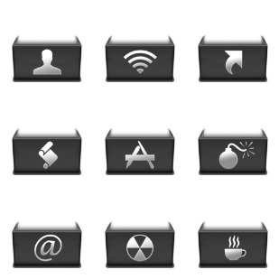 fb4ycs blacksilver drawers icon sets preview