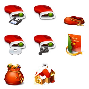 Red Christmas icon sets preview