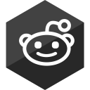 reddit, media, social, gloss, hexagon icon