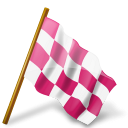 Map Marker Chequered Flag Right Pink icon