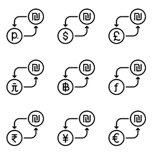 Currency Conversion - Shekel icon sets preview