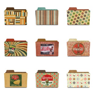 Vintage Folders icon sets preview