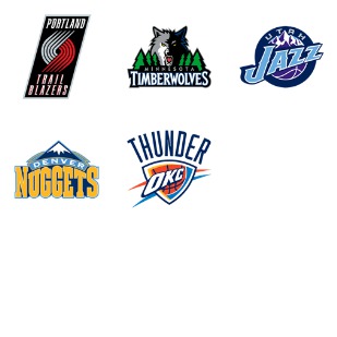NBA Northwest Division icon sets preview