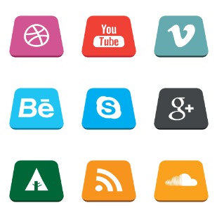 Flat Bed Social icon sets preview