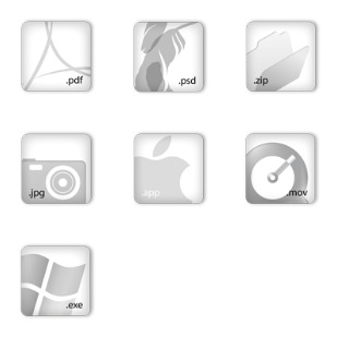 White Basic icon sets preview