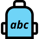 backpack, elementary, abc, school, education icon