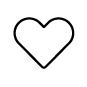 favourite, heart, love, slim heart icon