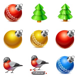 New Year icon sets preview