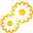 yellow, gears, basic icon