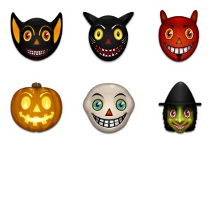 Vintage Halloween icon sets preview