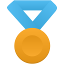 Gold metal blue icon
