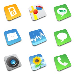 Comic iPhone icon sets preview
