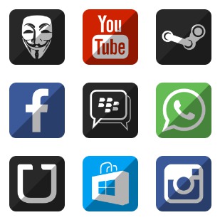 Social Shade Rounded Rects icon sets preview