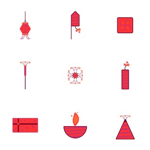 Diwali Fire Crackers icon sets preview