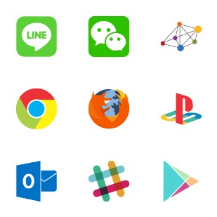 Social Media & Logos I Flat Colorful icon sets preview