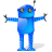 blue, robot, sh icon