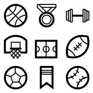 Sports & Apparel icon sets preview